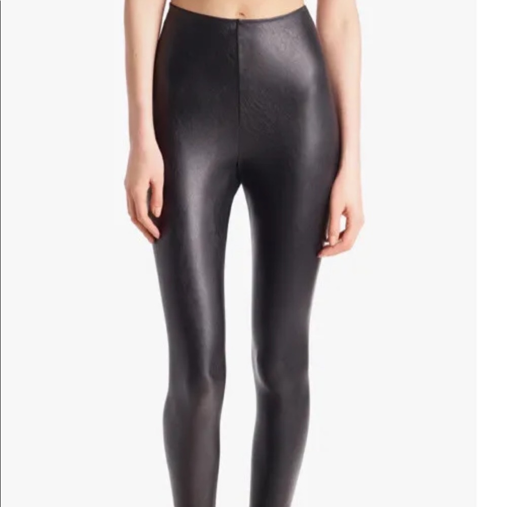 Commando Control Top Faux Leather Legging Color Black Size XL